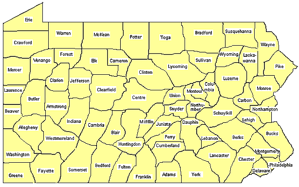 PA Counties Counties, West to East, North to South In NorthEast PA PA Counties Counties, West to East, North to South In NorthEast PA